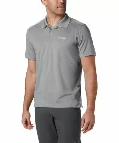 Budget ⭐ Columbia Sportswear Columbia Men's PFG Skiff Cast Polo - COOL GREY 😍