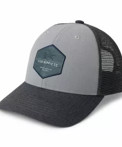 New 🔔 Fish Hippie Crafty Trucker Hat Light Grey 👍