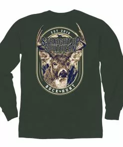 Cheap 🥰 Straight Up Southern Deer Label Long Sleeve T-Shirt 👍