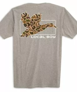 Discount 🧨 Local Boy Outfitters Local Boy Duck Camo T-Shirt - Oxford Grey 🎁