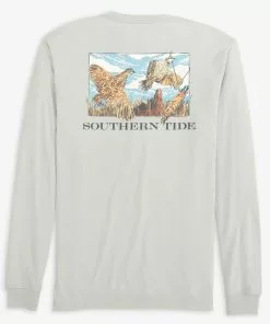 Coupon 🔔 Southern Tide Men's Long Sleeve Fowl Call Quail Tee ✔️