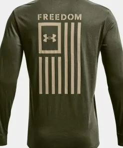 Deals 🥰 Under Armour Freedom Flag Men's Long Sleeve 👕 Shirt 🤩