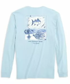 Coupon 😀 Southern Tide Men's Long Sleeve Skipjack Flag T-Shirt ❤️