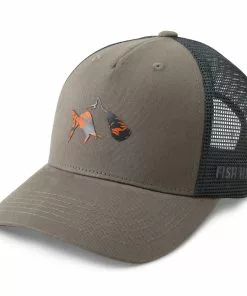 Promo 🌟 Fish Hippie Backwater Trucker Hat Grey ✔️
