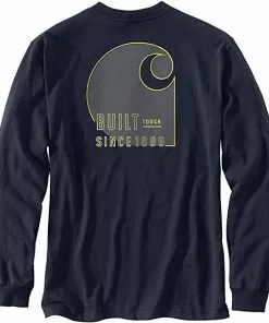 New 🛒 Carhartt Men's Loose Fit Heavyweight Long Sleeve Pocket Tough Graphic T-Shirt 🛒