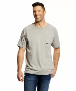 Hot Sale 🤩 Ariat International Ariat Rebar Cotton Strong T-Shirt 👏 -Frogg Toggs-shop shirt hthr gray 36551.1661871907