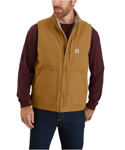 Brand new 💯 Carhartt Loose Fit Washed Duck Sherpa-Lined Mock-Neck Vest ❤️